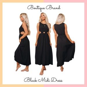 Black Cutout Midi Dress